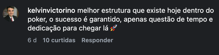 Comentário de @kelvinvictorino sobre o time da Reg Life